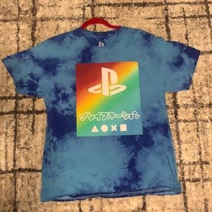 Blue Tie-dyed PlayStation T-shirt